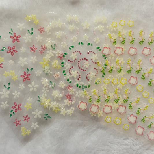 Colourful Floral Nail Stickers